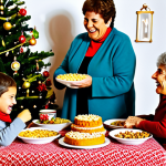 A Festive Family Gathering**

"A vibrant scene of a family celebrating Navidad in a cozy Spanish home, adorned with traditional decorations. Abuela is serving turrón, children are laughing, and a belén is displayed prominently. Everyone is fully clothed in warm, festive attire. Safe for work, appropriate content, family-friendly, professional photography, perfect anatomy, natural proportions."

**